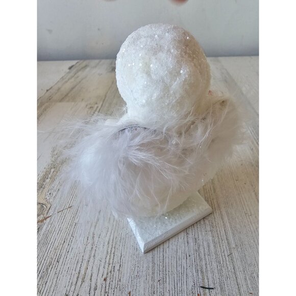 Elaine roesle Merry Christmas 2001 Angel cherub vtg style glitter figurine Xmas - Picture 3 of 7